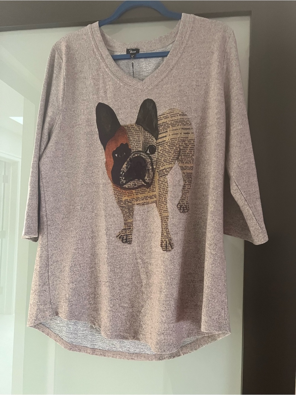 SHANA Soft Grey French Bulldog Graphic Tee
